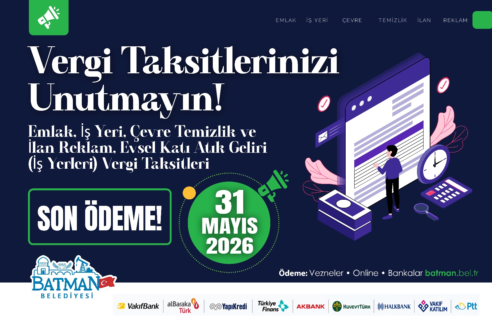Batman Belediyesi’nden Vergi Uyarısı