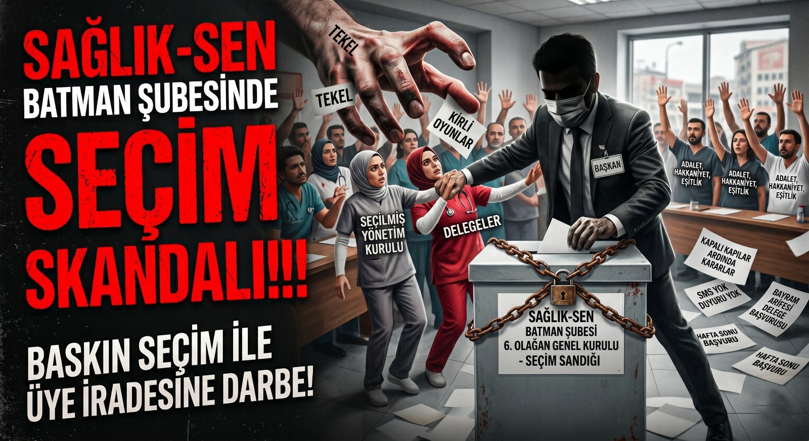 SAĞLIK-SEN BATMAN ŞUBESİNDE SEÇİM KOMPLOSU İDDİASI!