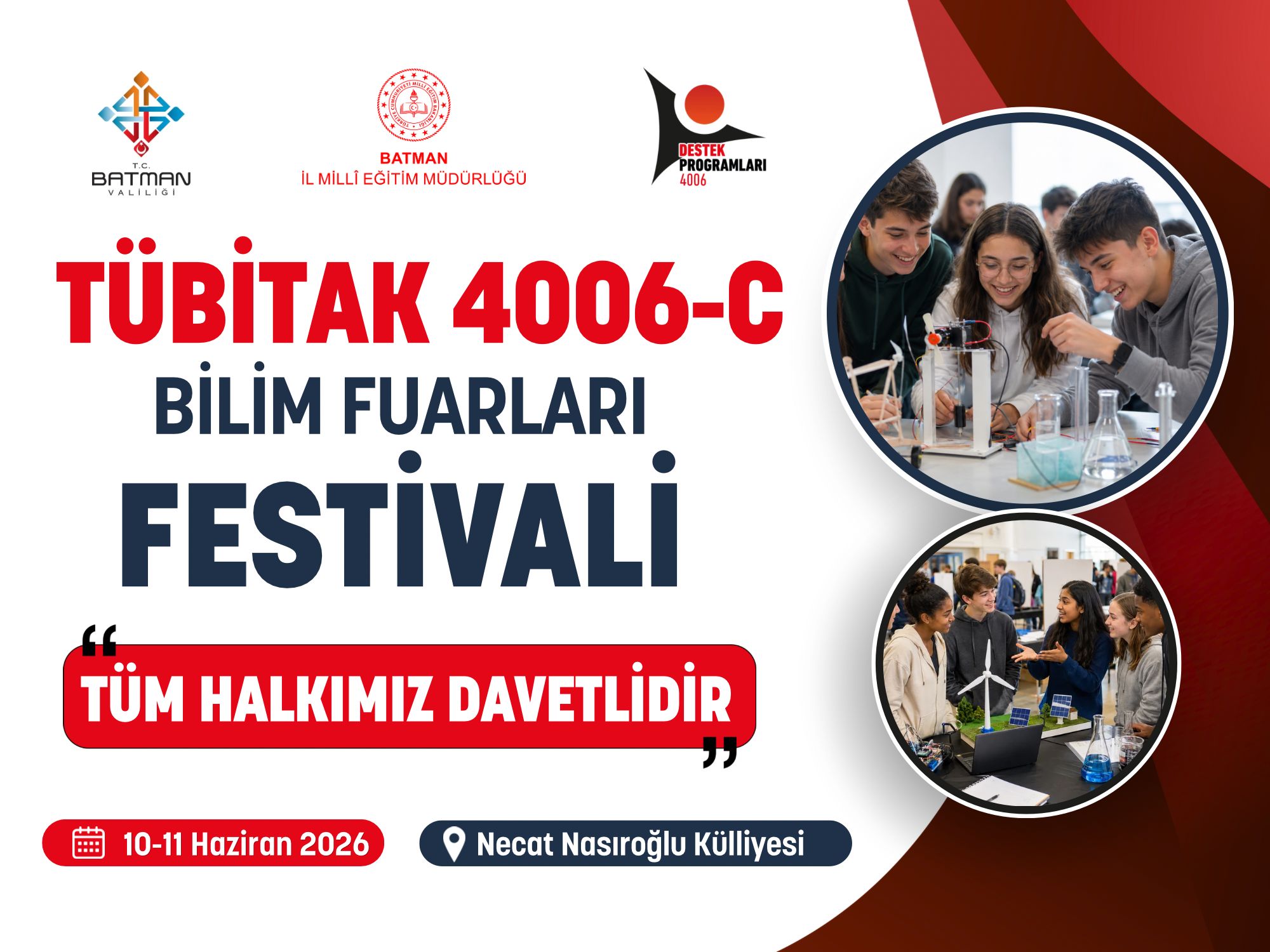 TÜBİTAK 4006-C Bilim Fuarları Festivali Batman’da Düzenlenecek