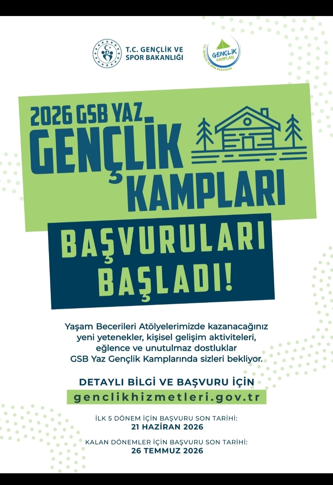 GSB Yaz Gençlik Kampları İçin Başvurular Başladı