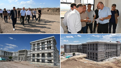 Vali Canalp, Yeni Hükümet Konağı İnşaatında İncelemelerde Bulundu
