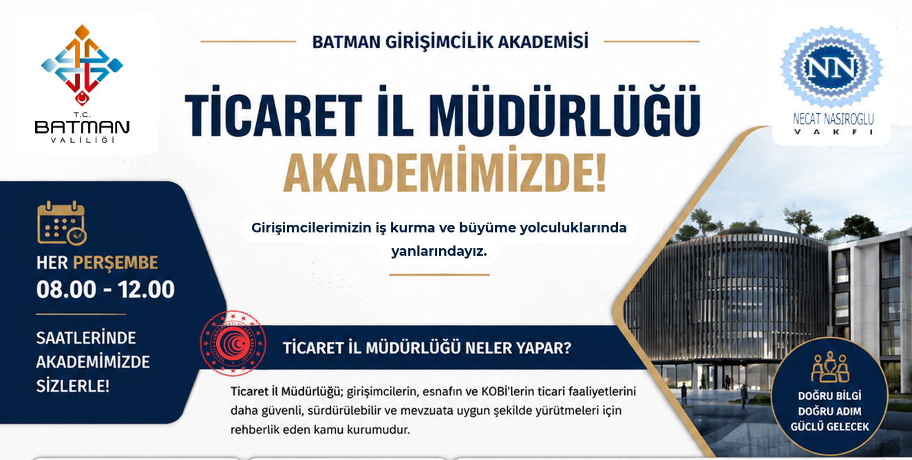 Ticaret İl Müdürlüğü’nden Girişimcilere Akademide Danışmanlık Desteği