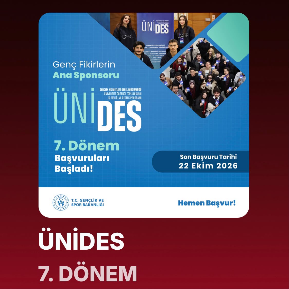ÜNİDES başvuruları başladı