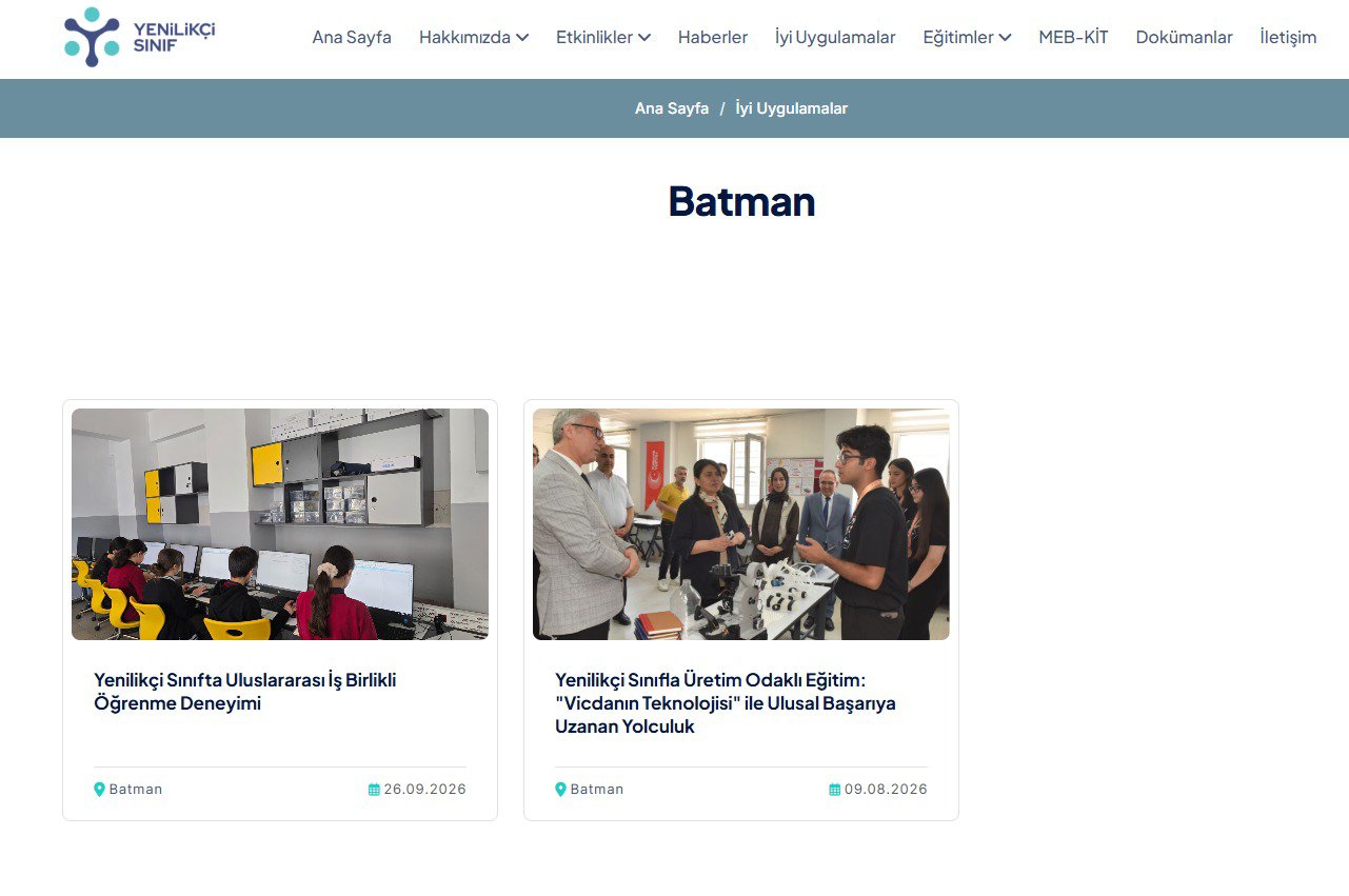 Batman’dan “Yenilikçi Sınıflar” haritasına 2 örnek uygulama