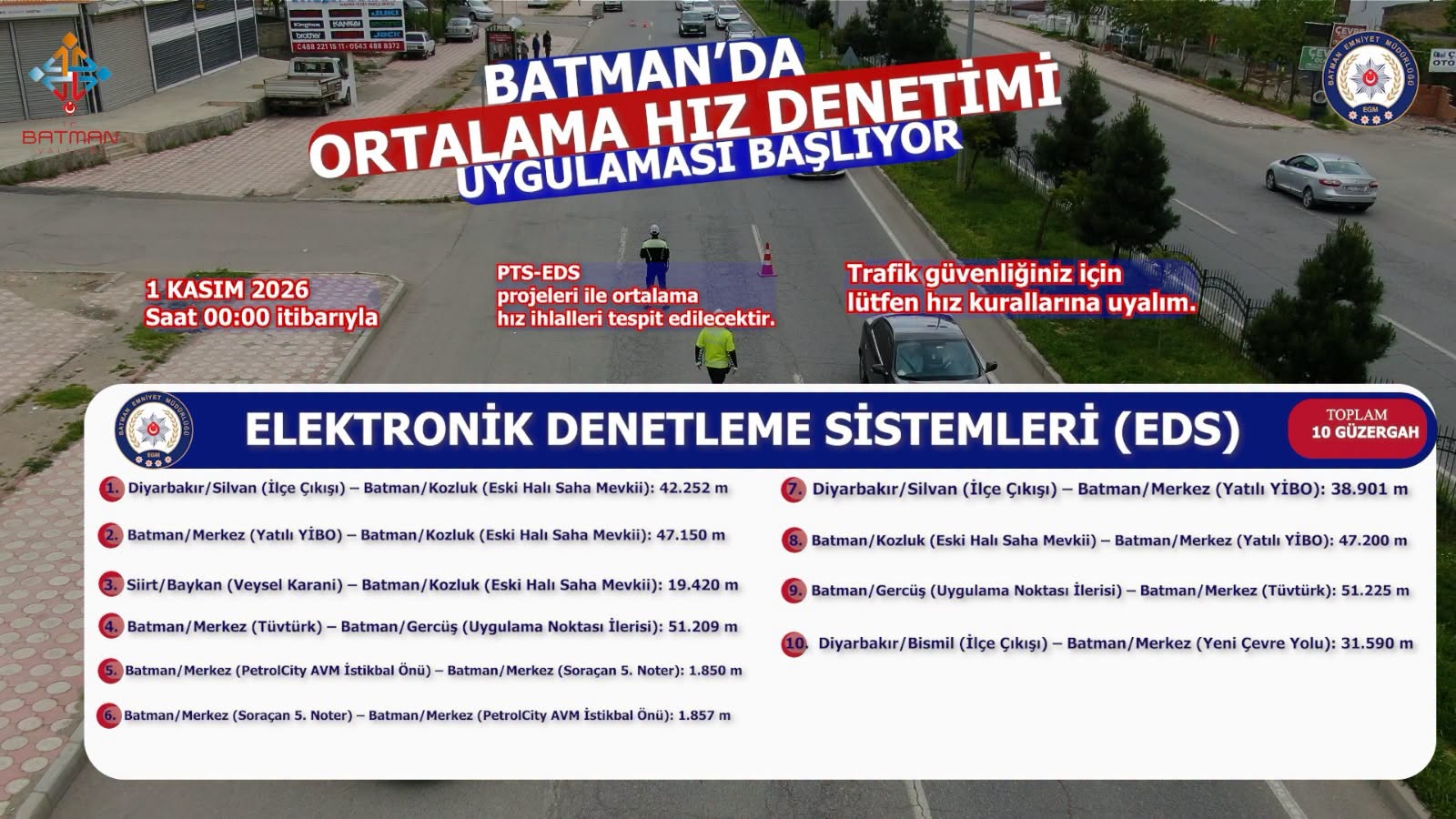 Ortalama Hız Denetimi 1 Kasım’da Başlıyor