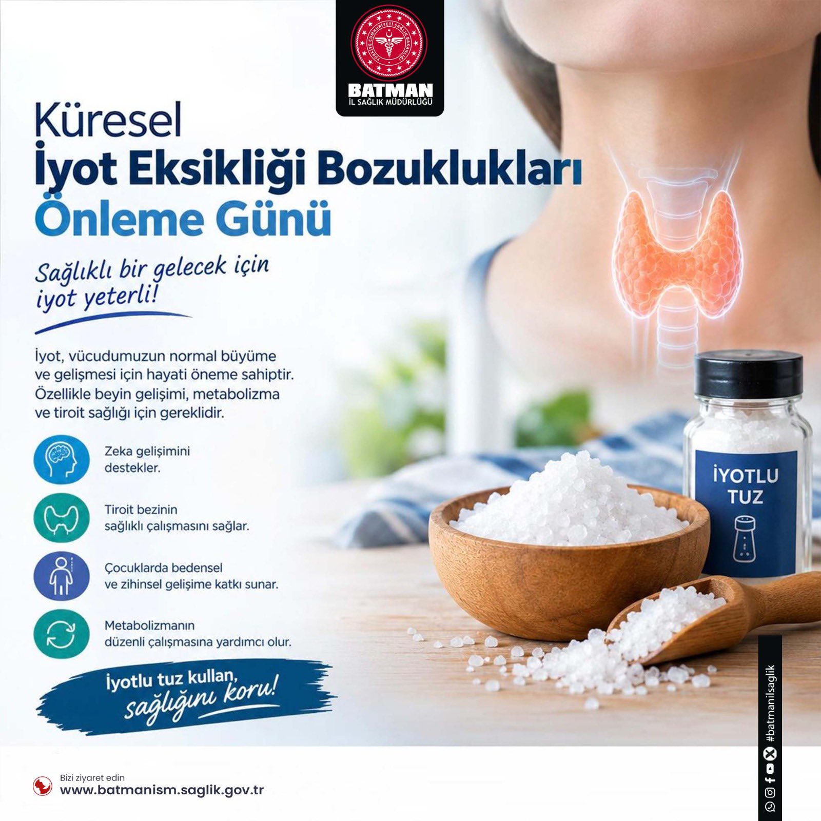 İyot Eksikliğine Karşı İyotlu Tuz Uyarısı