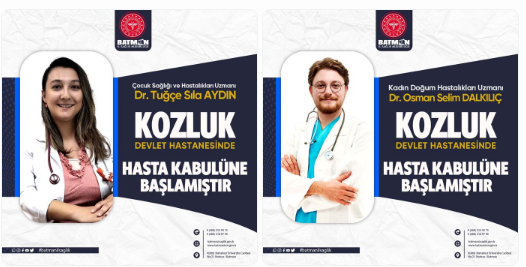 Kozluk Devlet Hastanesine İki Yeni Uzman Hekim